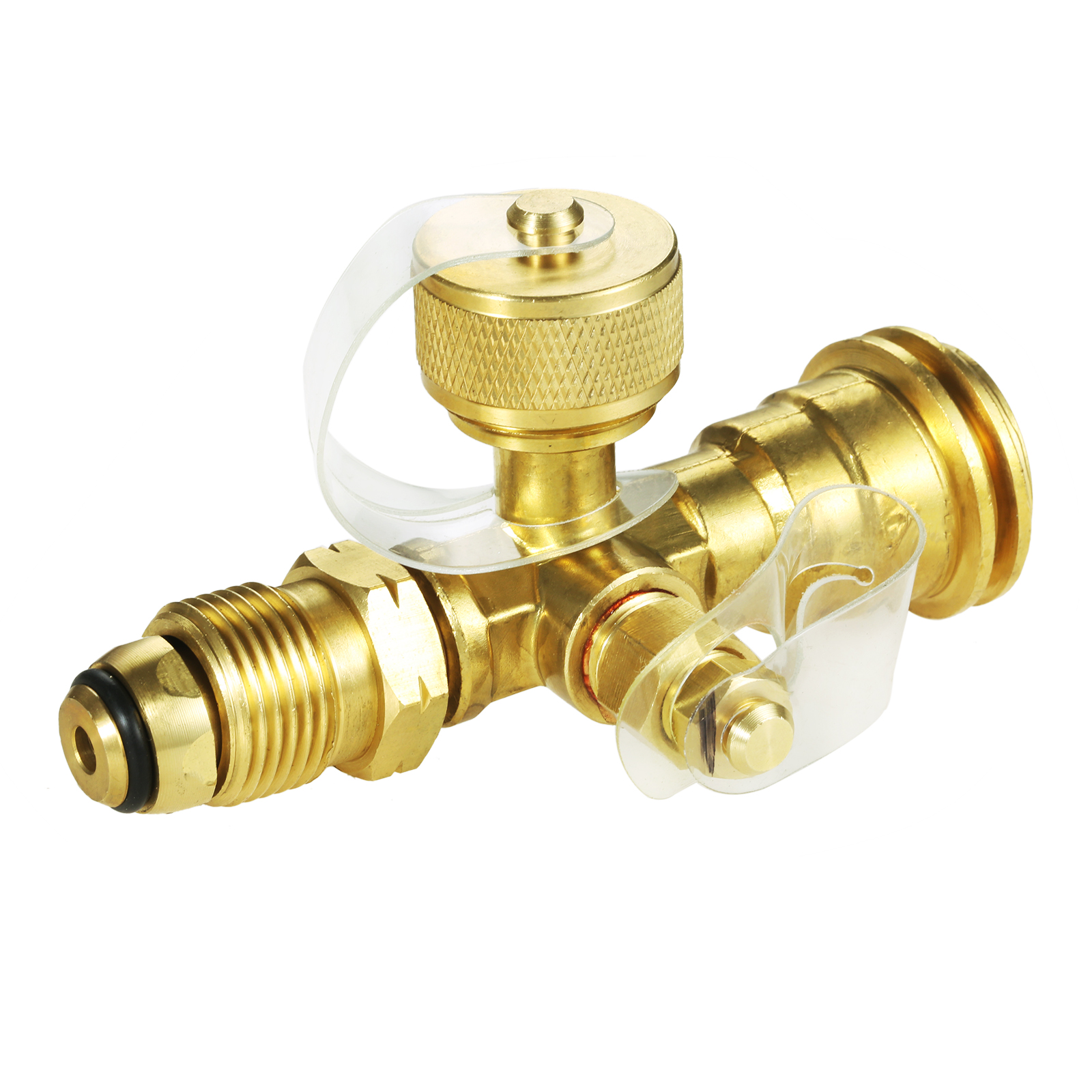 4 Port Propane Tee Adapter Propane Cylinder Brass Tee Adapter Fitting for Motorhomes Tank RV Camping