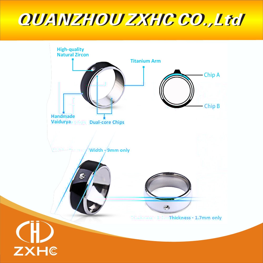 Titanium Material White or Black Waterproof Intelligent Magic Smart NFC Ring for Android NFC Phone