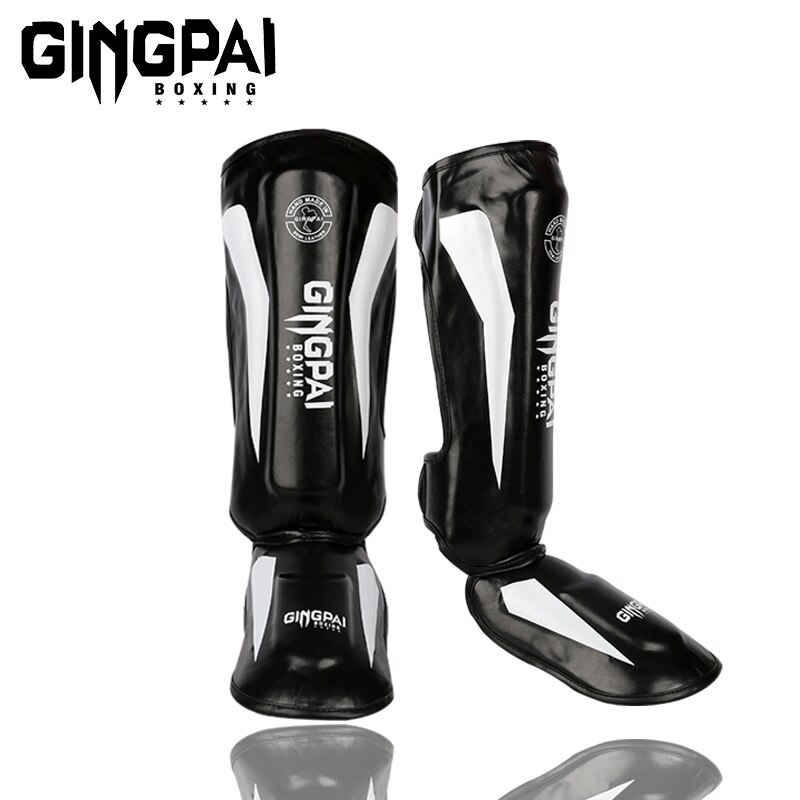 Espinilleras de boxeo para hombres y mujeres, equipo de Kickboxing, protectores de kárate, Sanda, Muay Thai, 1 par: Negro / S 100 CM - 130 CM