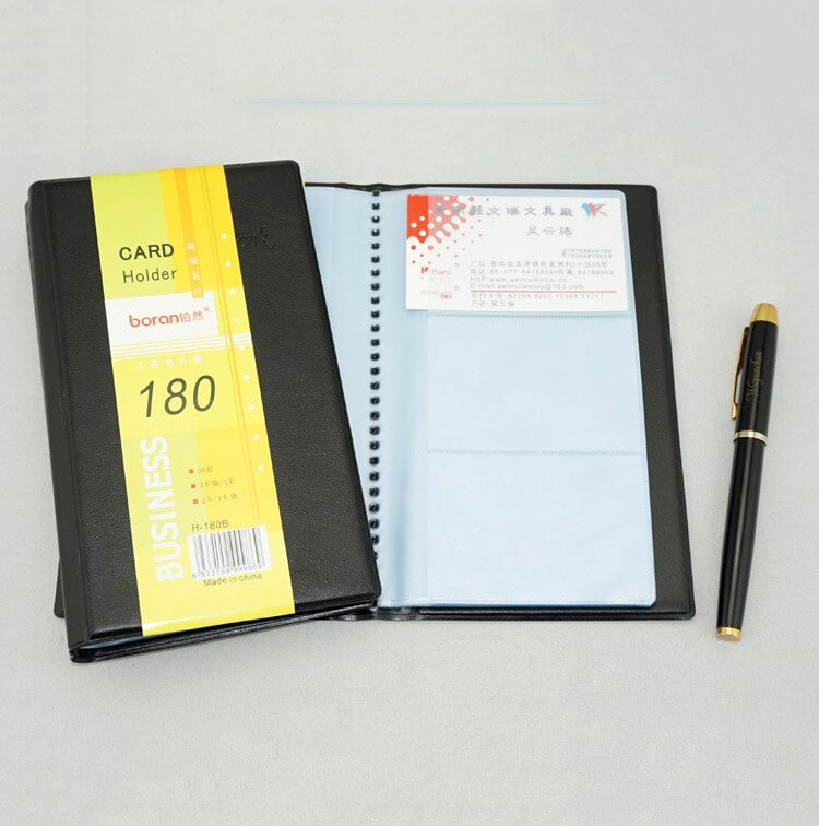 Business Portable Credit Card Holders Leather 120/160/180/240/300 Bank Card Case Holder Organizer Book: 180