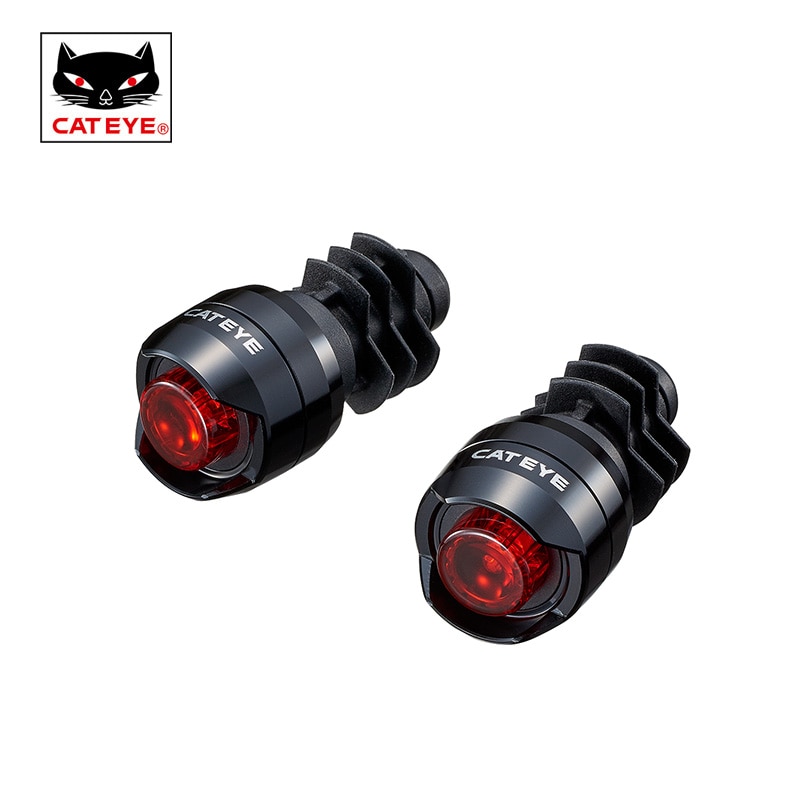CATEYE 2PC Bicycle Barend Light Cycling Bar Plug Safety Lights Rode Bike Handlebar Bar End Warning Flash Lights Lamp Accessories