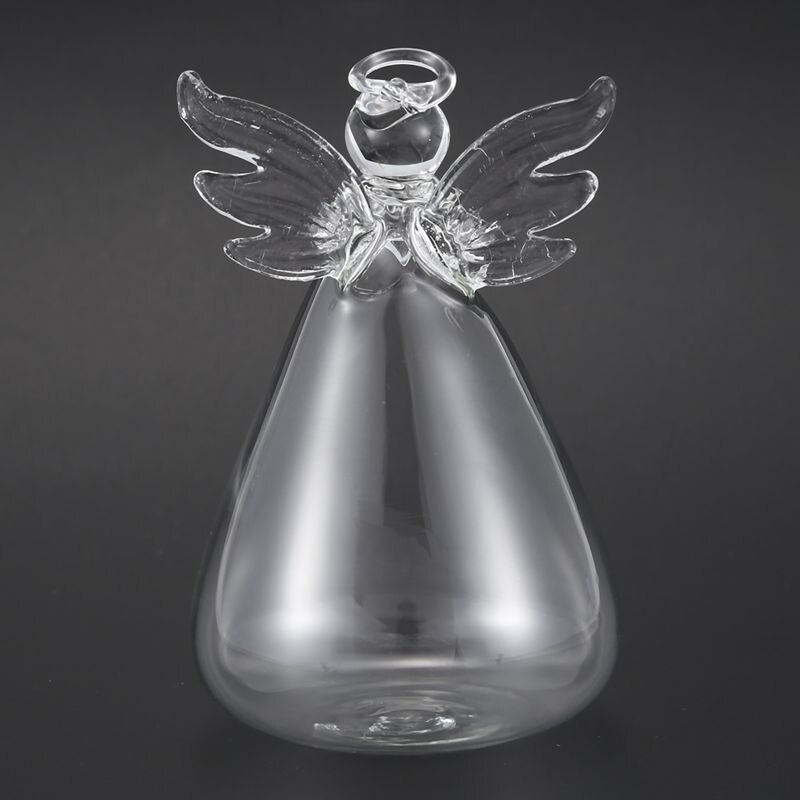 Set of 4 Cute Clear Glass Angel Shape Flower Plant Hanging Vase Wedding Decor