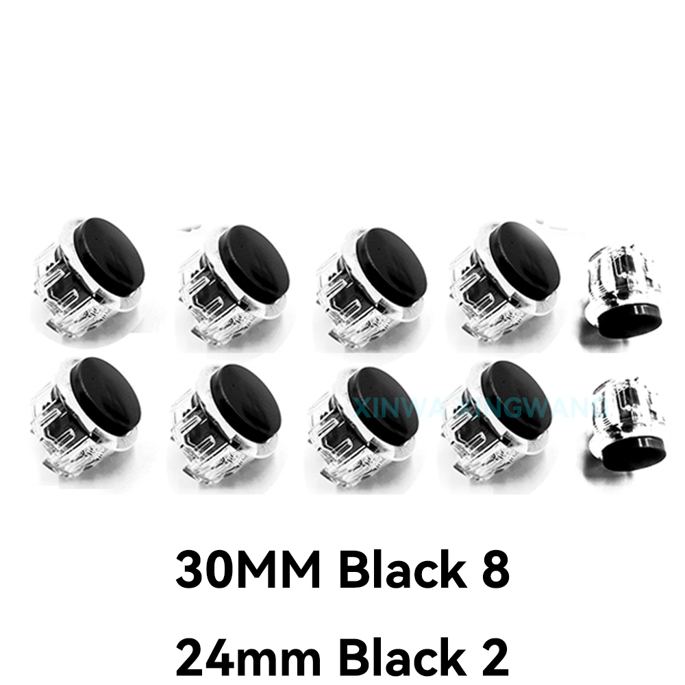 10 pçs 24mm 30mm botão interruptor de partida do jogo para copiar caixa sanwa máquina jogo arcade joystick console zero atraso placa diy: Borgonha