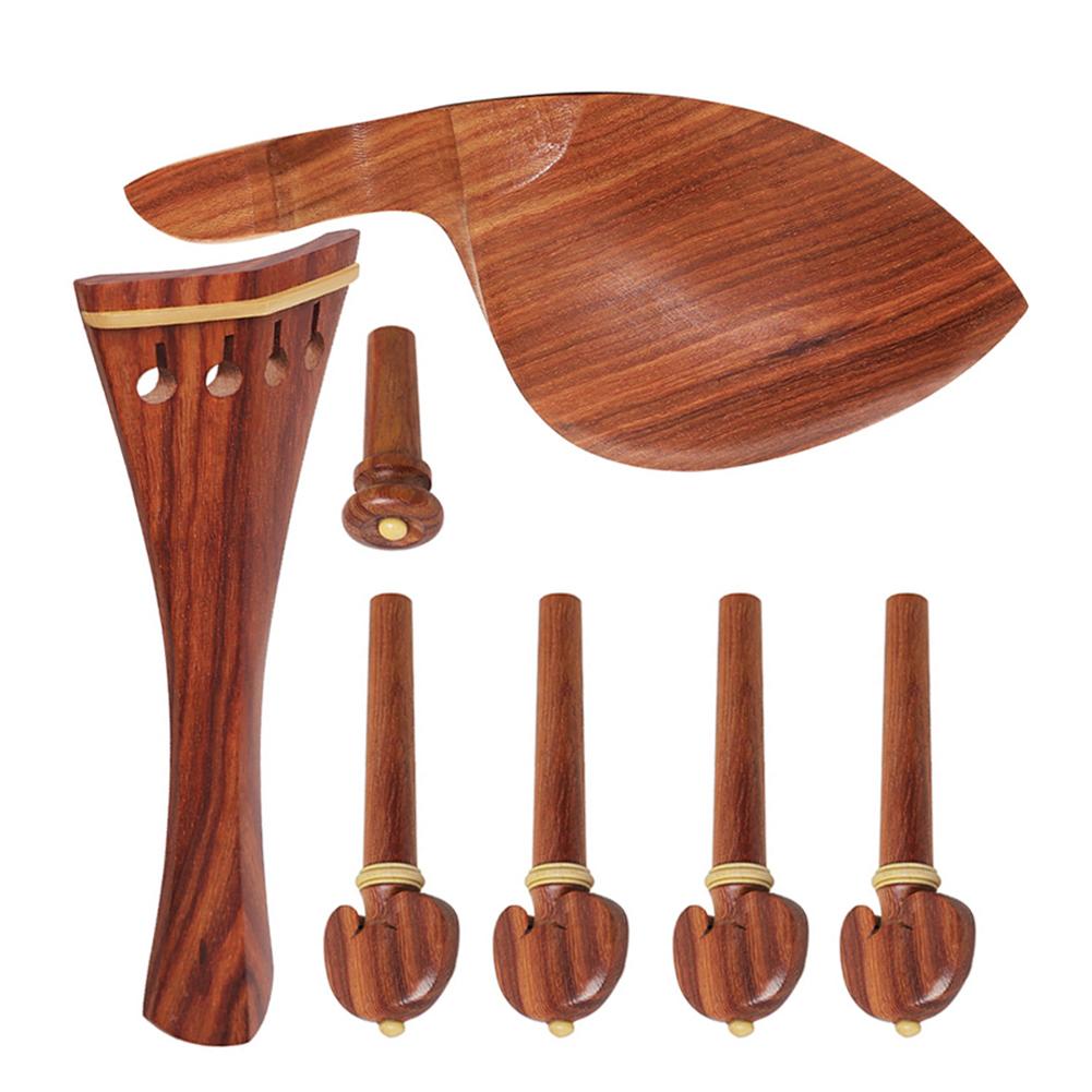 vervangende onderdelen voor viool 4/4 Vioolkit Full Size Vioolaccessoires Palissander Viool Peg Staartstuk Kinsteun Eindpin viool accessoires kit viool onderdelen set