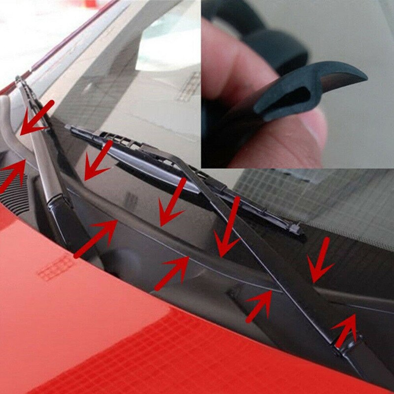 Junta de goma negra para limpiaparabrisas de coche, tira sellada para el techo, accesorios universales, Panel del parabrisas delantero, 1,8 m/5,9 pies
