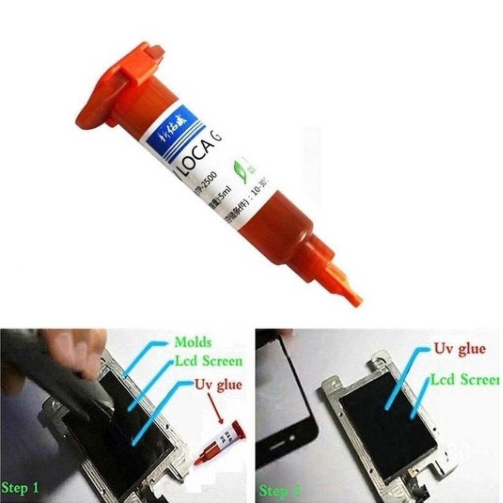5ml glas uv lim reparation anti damm genomskinlig telefon pekskärm kontor praktisk flytande klar lim hem reparationsverktyg  #bl2