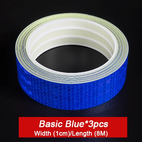 VICTGOAL Bike Stickers Decals Reflective Stickers Strip Bicycle Reflective Tape Sticker Bicycle Wheel Bike Bicycle Accessories: Blue 1cm 3pcs