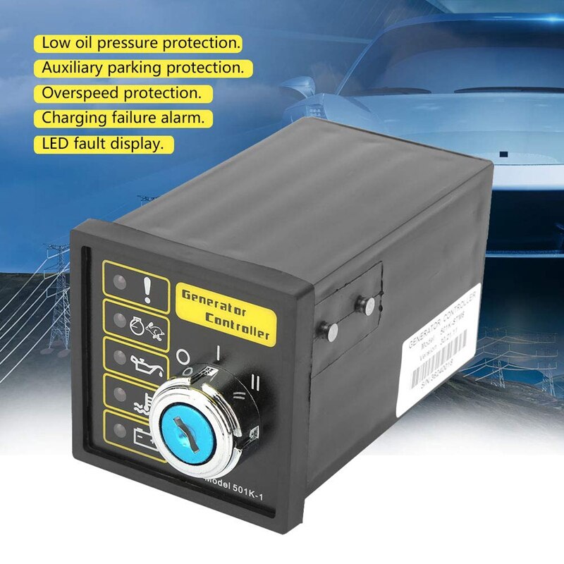 Generator Controller, Sturdy Durable DSE501K DC 9-33V 15-305V AC Generator Electronic Controller Start Module Control Panel