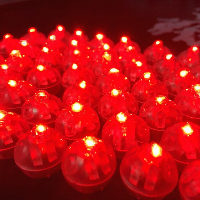 Mini lámparas de Flash redondas para decoración para de boda, luces Led para Globo de bola redonda para linterna de Navidad, luz decorativa, 100 Uds.: Red