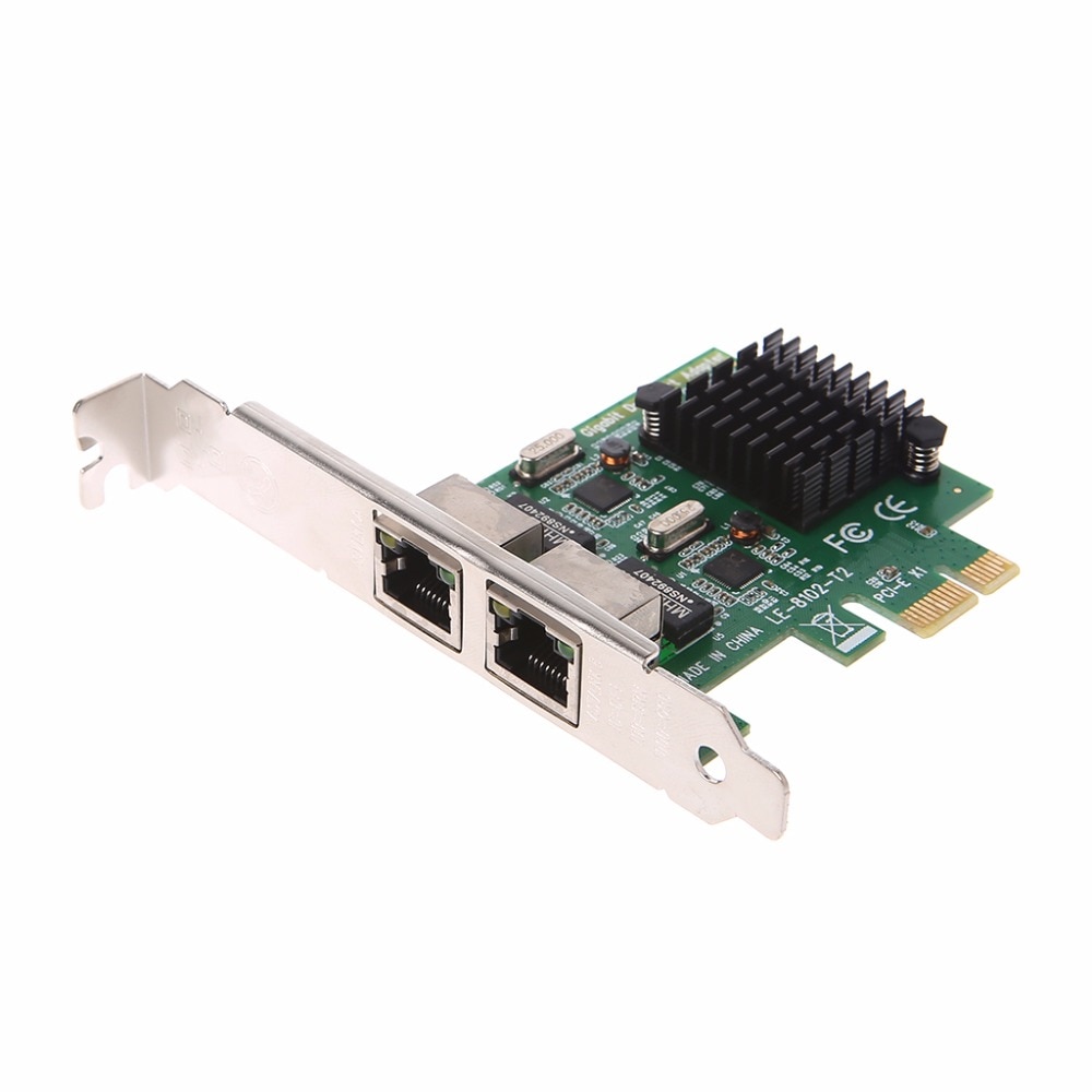 Dual-Poort Pci Express Pci-E X1 Gigabit Ethernet Netwerkkaart 10/100/1000Mbps Tarief Lan Adapter Au06 19