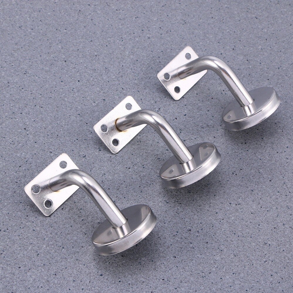 3pcs Stainless Steel Solid Wall Bracket Pvc Handrail Fixing Bracket Elbow Against The Wall Stair Handrail Bracket Accessories