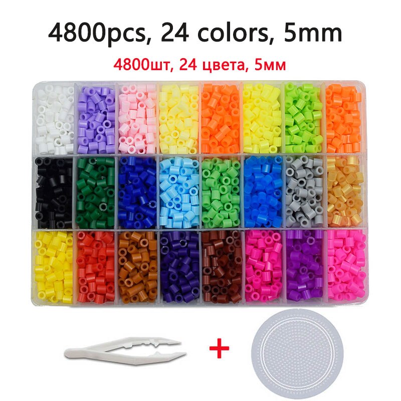 Ensemble de perles de hama de 5mm et 2,6mm avec fer à repasser, jouet pour bricolage de 100% , 24 / 72 couleurs,: Rouge