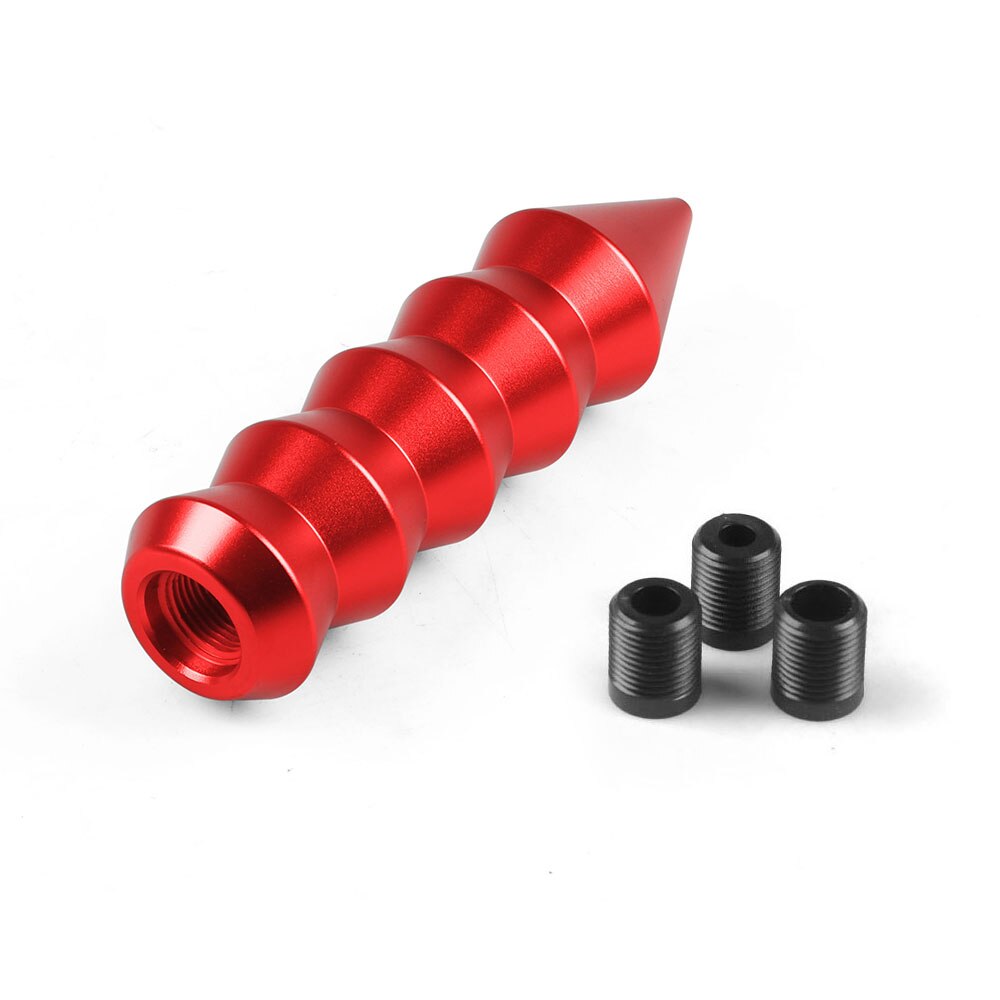 Universal Aluminum 146MM Gear Shift Knob Pointed End Cone Manual Transmission Shifter Lever Knob Gear Bamboo Style: Red