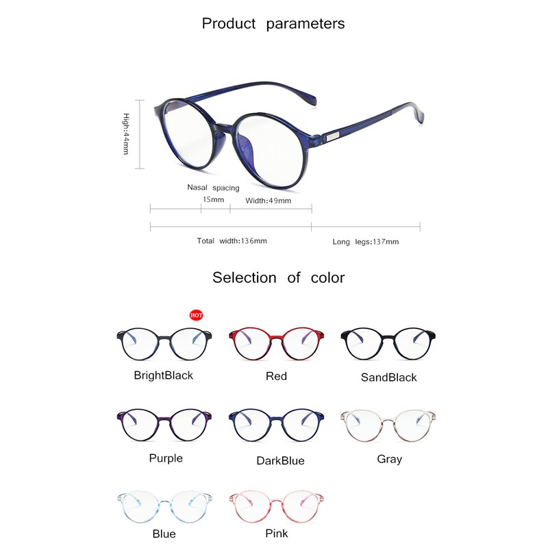 Vintage ronde bril dames merk brilmontuur klassiek blauw licht computer plastic heldere lens bril transparant