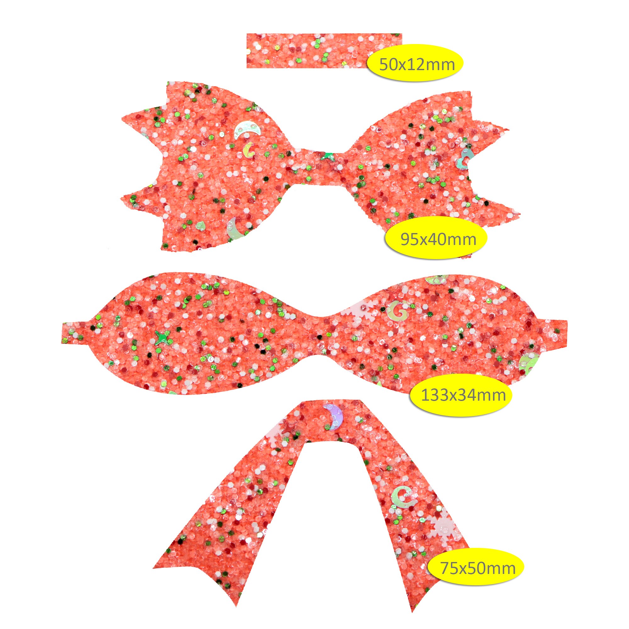 Glitter Faux Synthetic Leather Bow-knot Kit DIY Hair Bow Making For Bow-knot Handmade Material Without Clips,1Yc21159: 1140332011