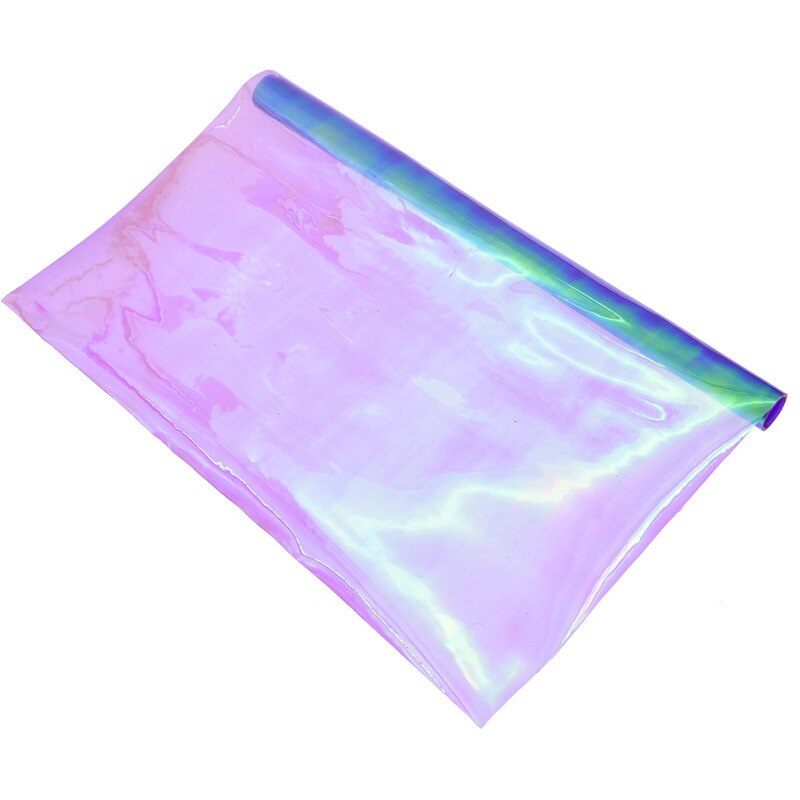 Transparent PVC Synthetic Leather DIY Material For Handbag Shoes Belts Clothes A4 Clear Sewing Fabric: Purple