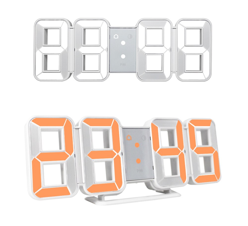 Digitale Wandklok 3D Led Grote Tijd Kalender Temperatuur Desk Tafel Modern Digitale Tafel Klok Achtergrondverlichting Home Klokken