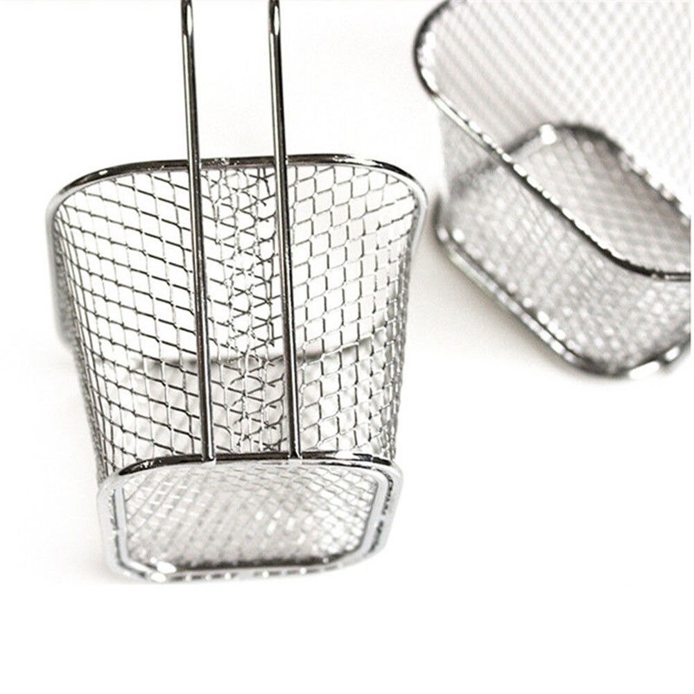 Mini Franse Friteuses Mand Netto Mesh Fries Chip Keuken Tool Rvs Friteuse Thuis Koken Frieten Manden Zeef