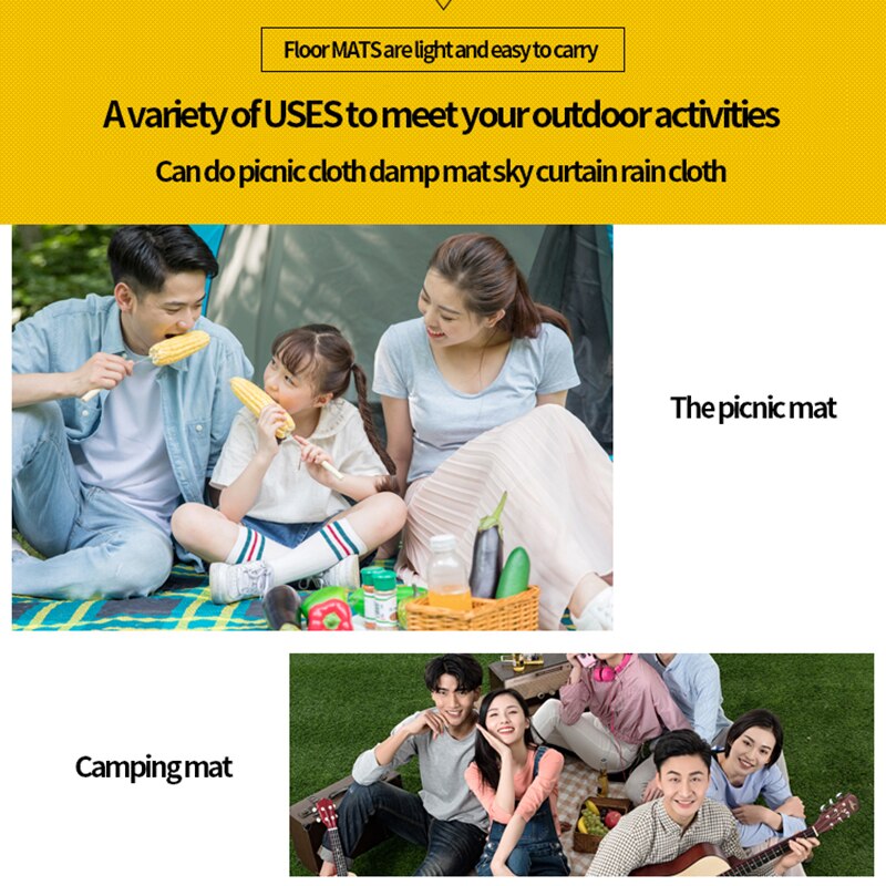 Outdoor Camping Mat Waterproof Convenient Folding Picnic Mat Lawn Damp Mat Polyester Grid Cloth Beach Mat for Men and Women