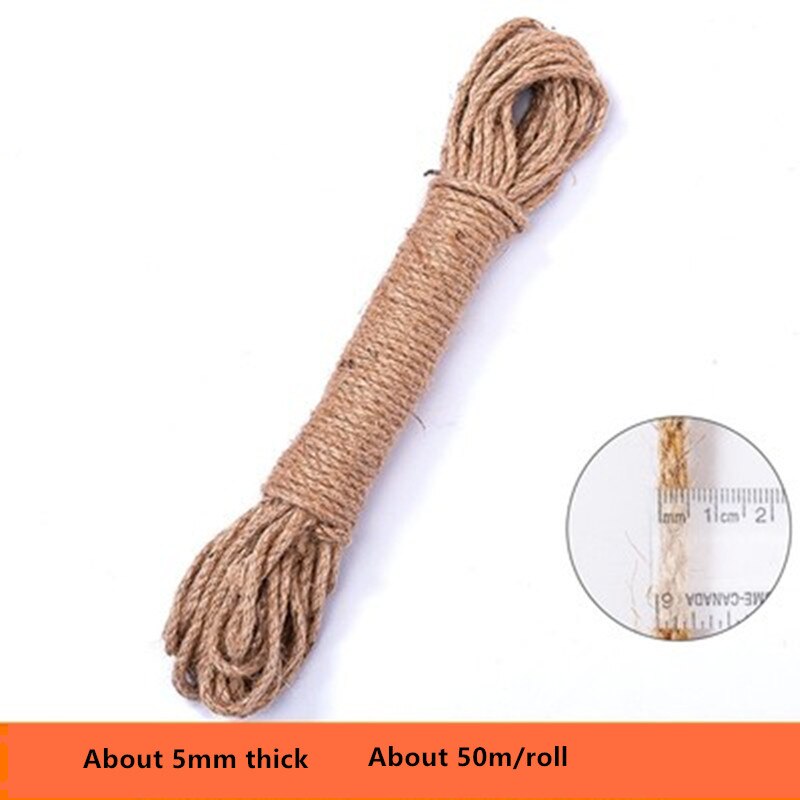 Jute Seil Schnur Seil handgefertigt Diy Farbe Material Seil Kindergarten Umwelt Dekoration Bündel retro Dicken Hanf Seil Leinen Rop: 5mmx50m