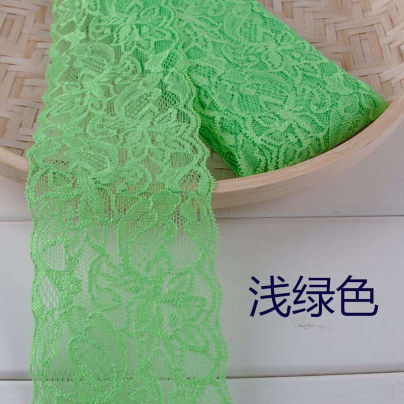 8 cm spandex elastische rekbare kanten rand doe-het-zelf ambachten stof voor jurk ondergoed lingerie shorts kleding decoratie kant lint: lichtgroen