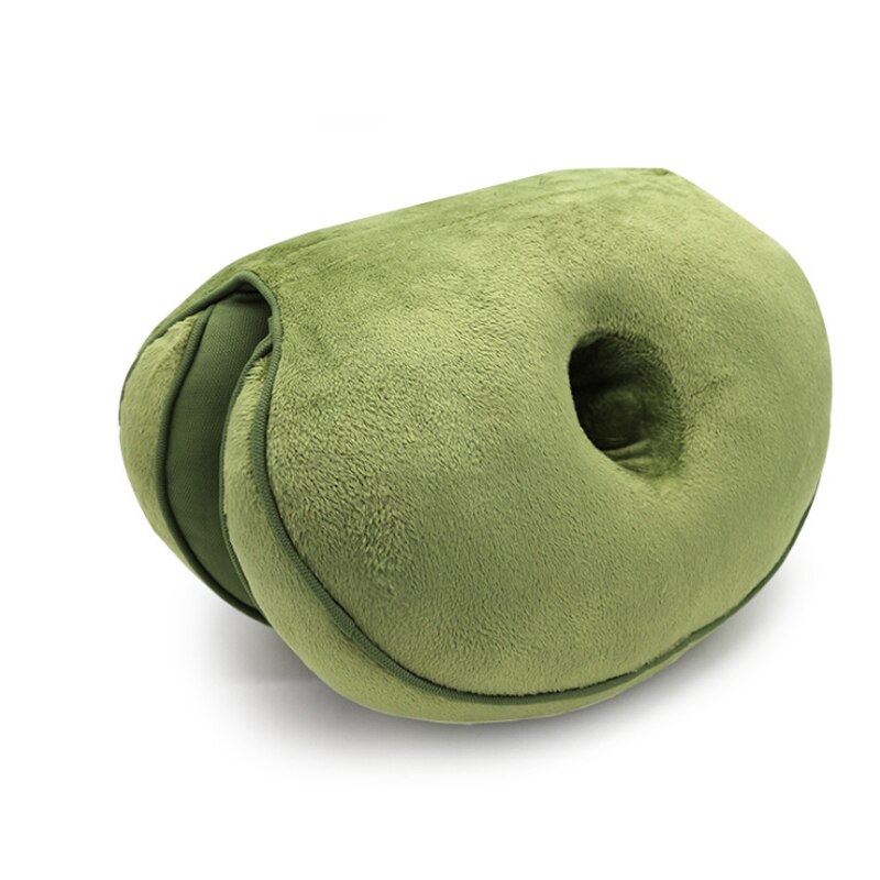 Dual Comfort Orthopedic Cushion Pelvis Pillow Lift Hips Up Seat Cushion Multifunction, for Pressure Relief: Green