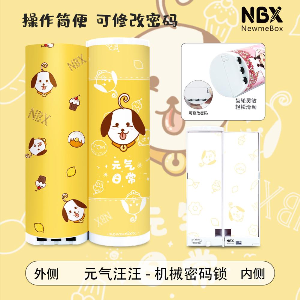 NBX cute animal pattern cylindrical stationery case made in China ins mechanical code lock pencil box Pencil cases for office: password simple  010