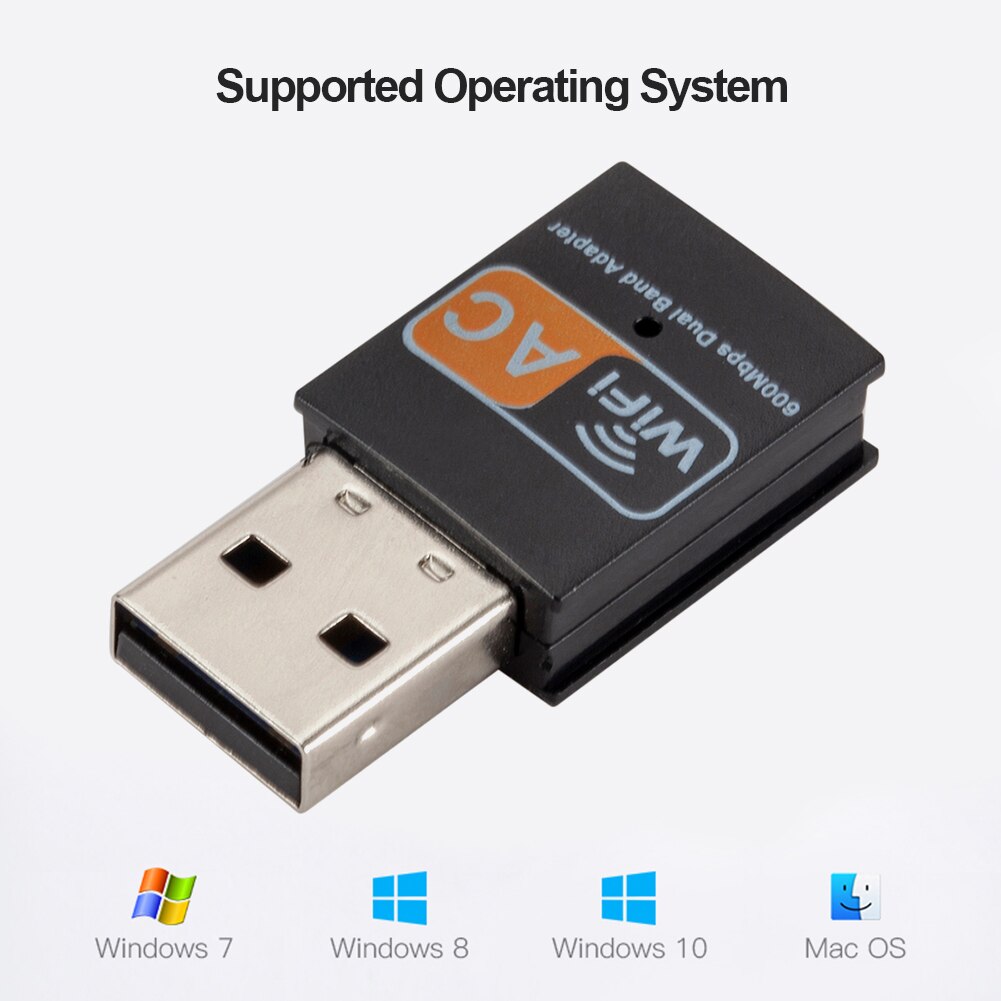 USB Lettori Bluetooth 600M doppio gruppo musicale senza fili USB Scheda di Rete Spazio-risparmio energetico kit 2.4G/5GHz mini Ricevitore WiFi Adattatore