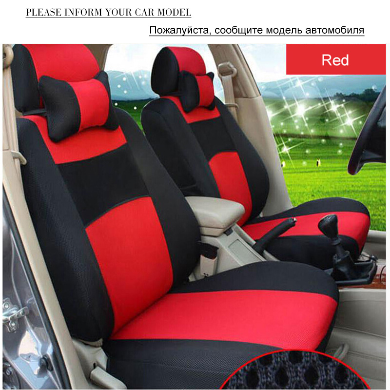 O Shi Auto Bekleding Sandwich Mesh Ademend Materiaal Vier Seizoenen Universele Vijf-Zits Auto Stoelhoezen Pad Voor de Meeste Auto 'S: Rood
