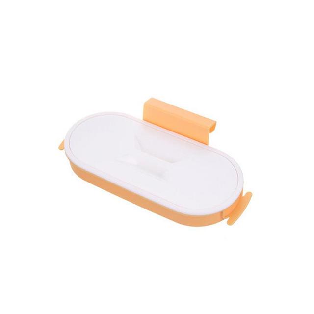 Portable Plastic Garbage Bag Racks Kitchen Trash Storage Rack Cupboard Waste Bin Hanging Racks Portable Cleaning Tools: orange