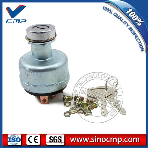 6 Plug Key Switch, Starter Switch, Ignition Switch YN50S00029F1 for Kobelco SK200-6 Excavator