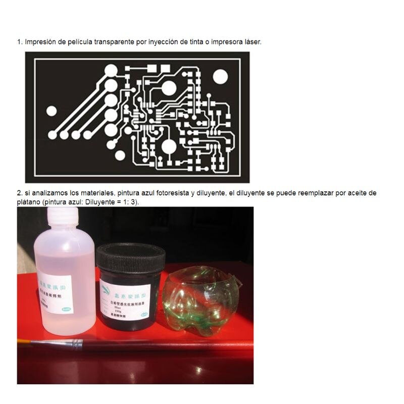 Photoresist Anti-grabado pintura de tinta azul para DIY PCB reemplazo de película seca 100g.
