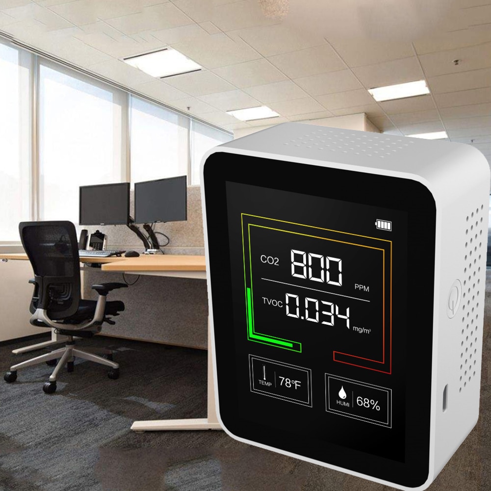 Mini CO2 Meter Digital Temperature Humidity Sensor Tester Air Monitor Carbon Dioxide TVOC Formaldehyde HCHO Detector