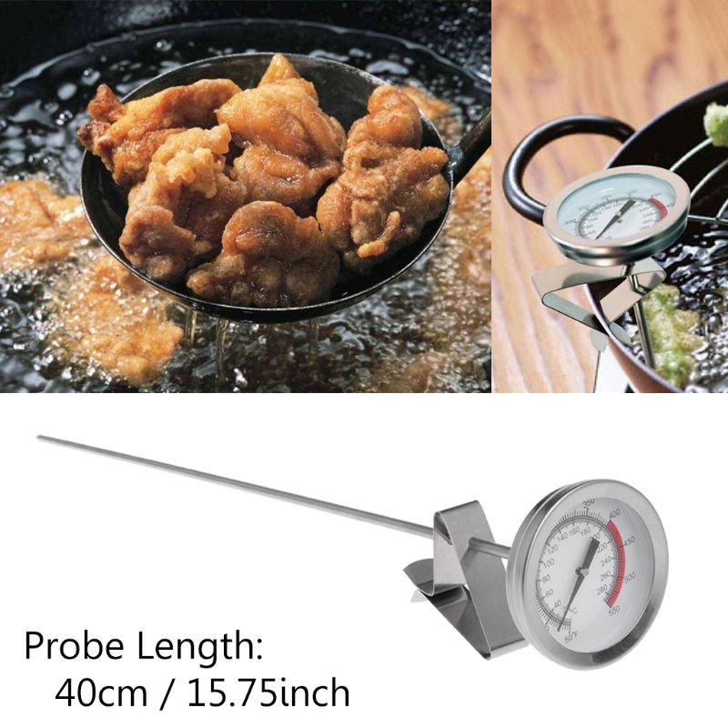 Frying Oil Fryer Fries Fried Chicken Wings BBQ Grill Thermometer 40cm Long Probe