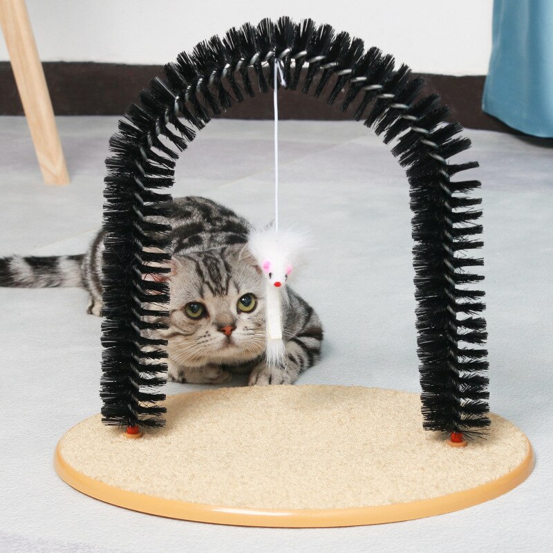 Boogkat zelftrimmer kattenkam massager verticale krabmassageborstel kattenkrab