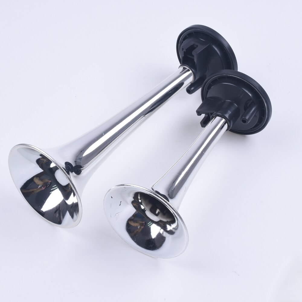 12V Universal Loud Dual Trumpet 135db Loud Chrome Air Horn Compressor ...