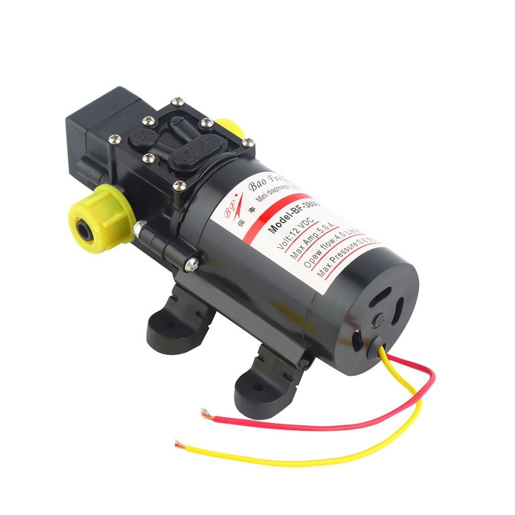 Dc 12v 60w motor høytrykksmembran vann selvpumpende pumpe 4.0l/ min vanntett automatisk pumpe svart