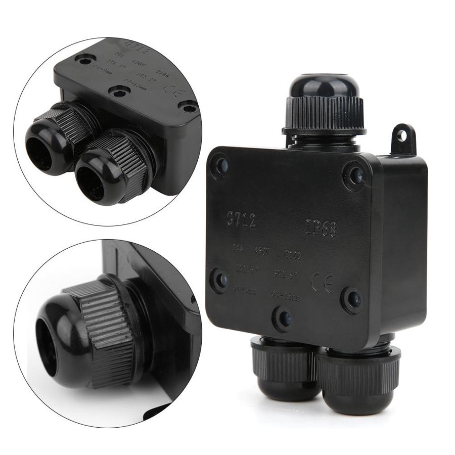 Plastic Junction Box 3 Way Cable Connector Protect Case IP68 Waterproof Y Shaped Electrical Wire Junction Box