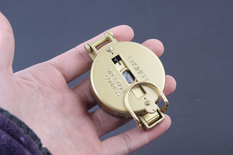 HSEAYM High-grade Golden Aluminum Alloy American Compass Pointing Guide Portable Handheld Compass DC45-3A