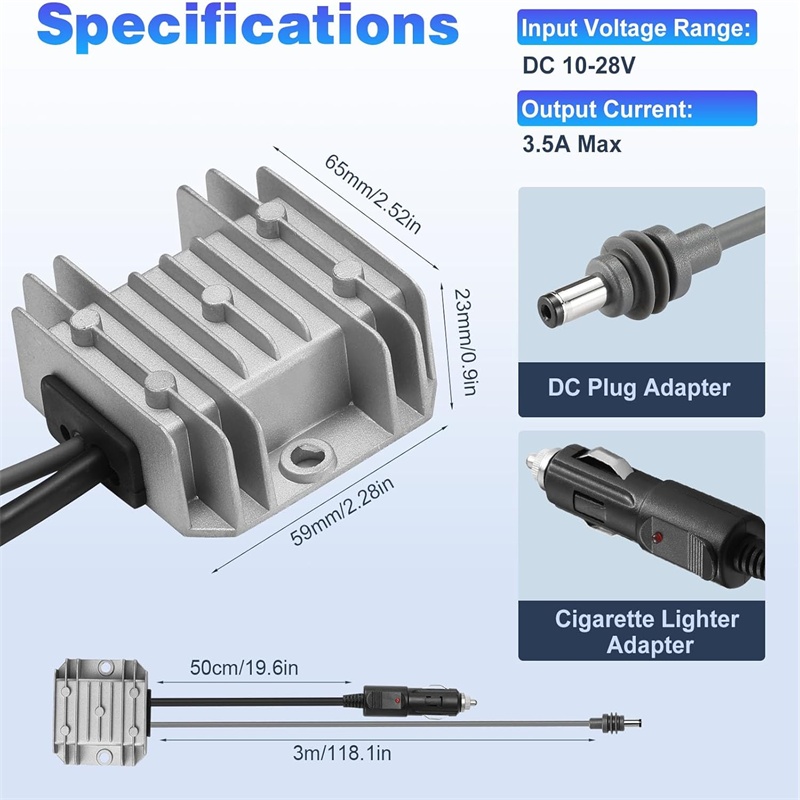 DC 12V/24V zu 30V 3,5A Aufwärtswandler Stromkabel für Starlink Mini 12V Adapter DC Aufwärtswandler mit DC-Stromkabel für Ca