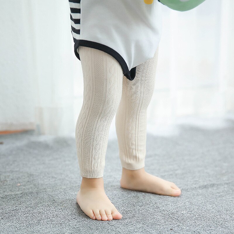 0-24m Baby Boy leggings Girl leggings Kids Cotton Dobby Solide Color Regular Mid Elasic Waist Cute Pants