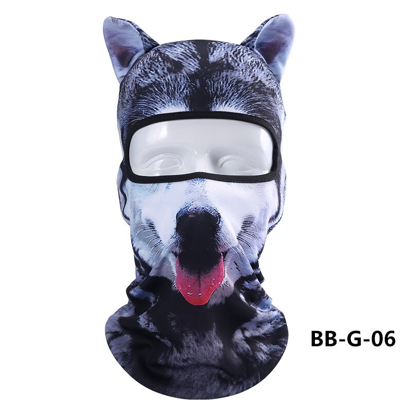 Dammsäker djurmönster huvudbonader med öra katt hund lejon män kvinnor hel ansiktsmask balaclava huva täcka hals halsduk hattar