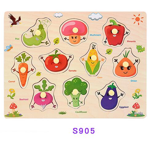 Kids Puzzels Speelgoed Voor 2-4 Leeftijden, houten Speelgoed Puzzels Kids Houten Games Onderwijs Leren Speelgoed Cartoon Dier Voor Kinderen Speelgoed: Groen