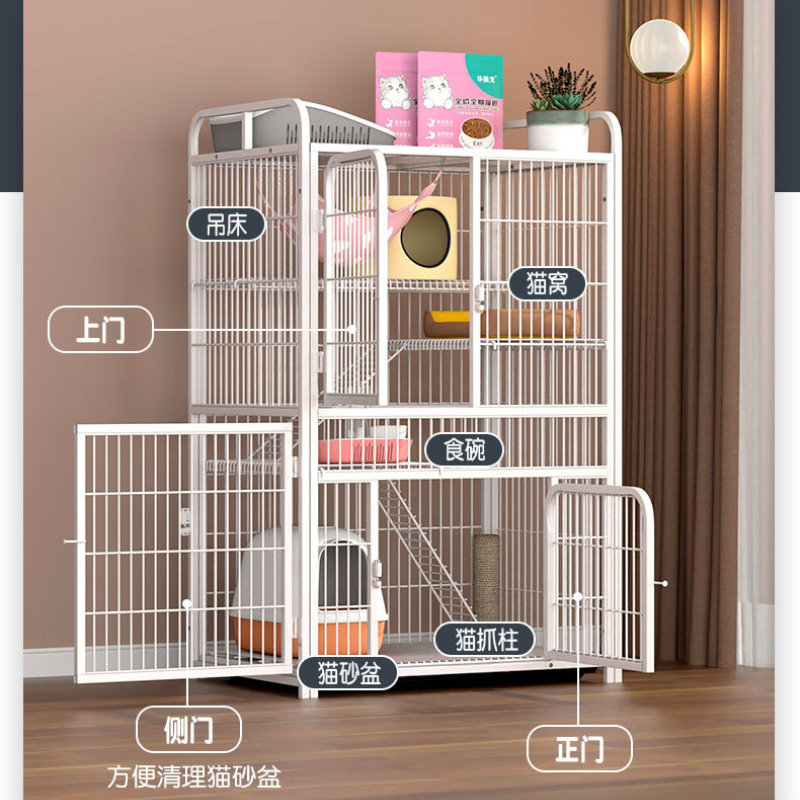 Jaula para gatos Villa Tres pisos Super Free Space Jaula para gatos Casa para mascotas de lujo Productos para mascotas