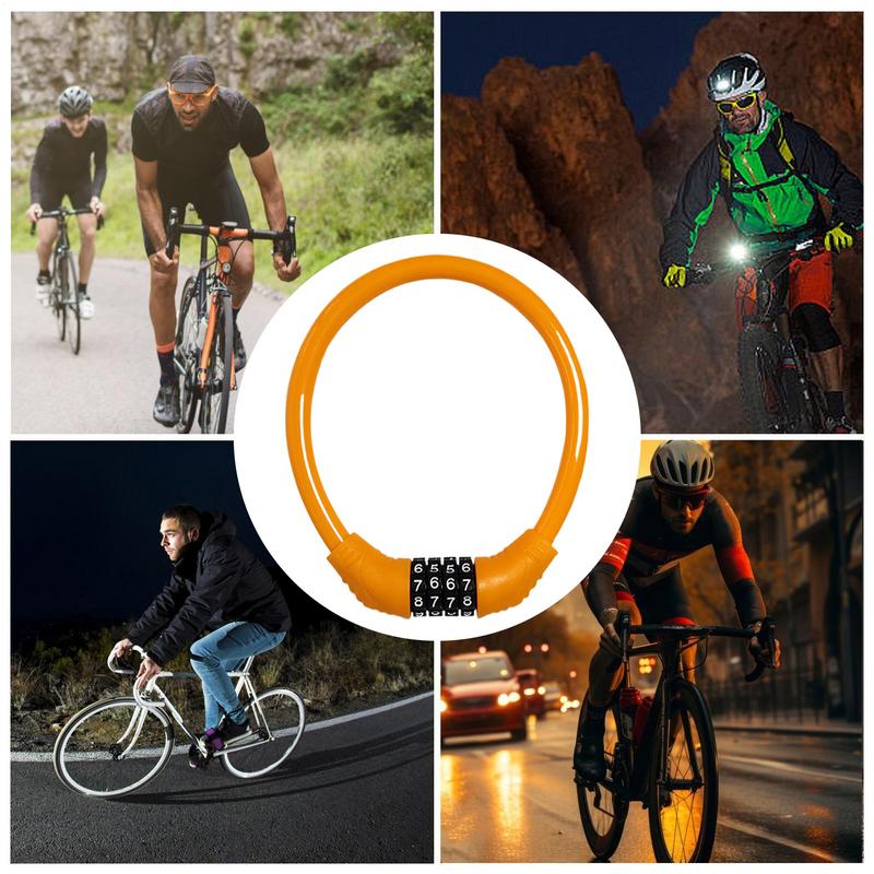 Candado de combinación de bicicleta antirrobo, candado de combinación para bicicletas, candado de bicicletas sin llave de alta resistencia de 4 dígitos para bicicletas eléctricas