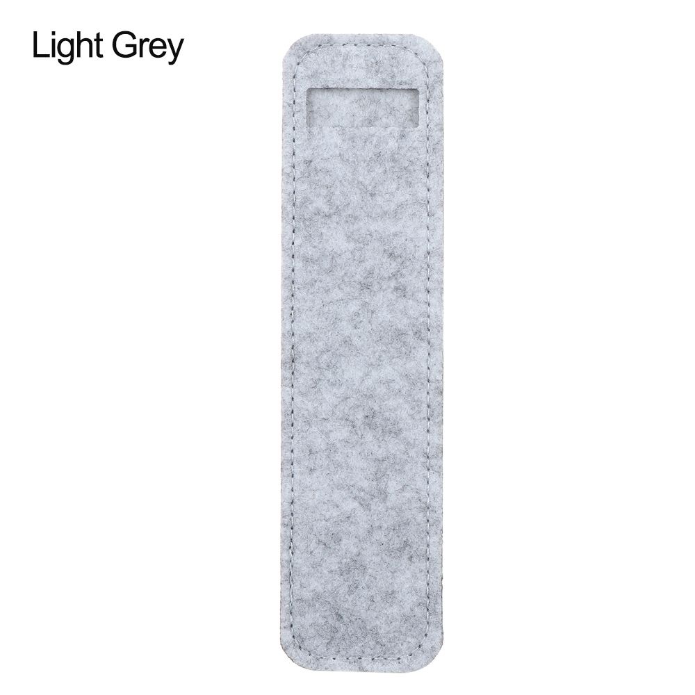 Pure Color Felt Pen Pouch Holder Single Hole Roller Ballpoint Fountain Pens Pencil Case Pen Bags School Office Stationery: Light Grey