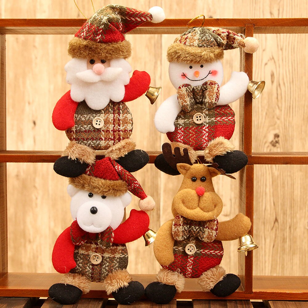 Juletræspynt til hjemmet julemand snemand elg legetøj hængende vedhæng glædelig julepynt til børn