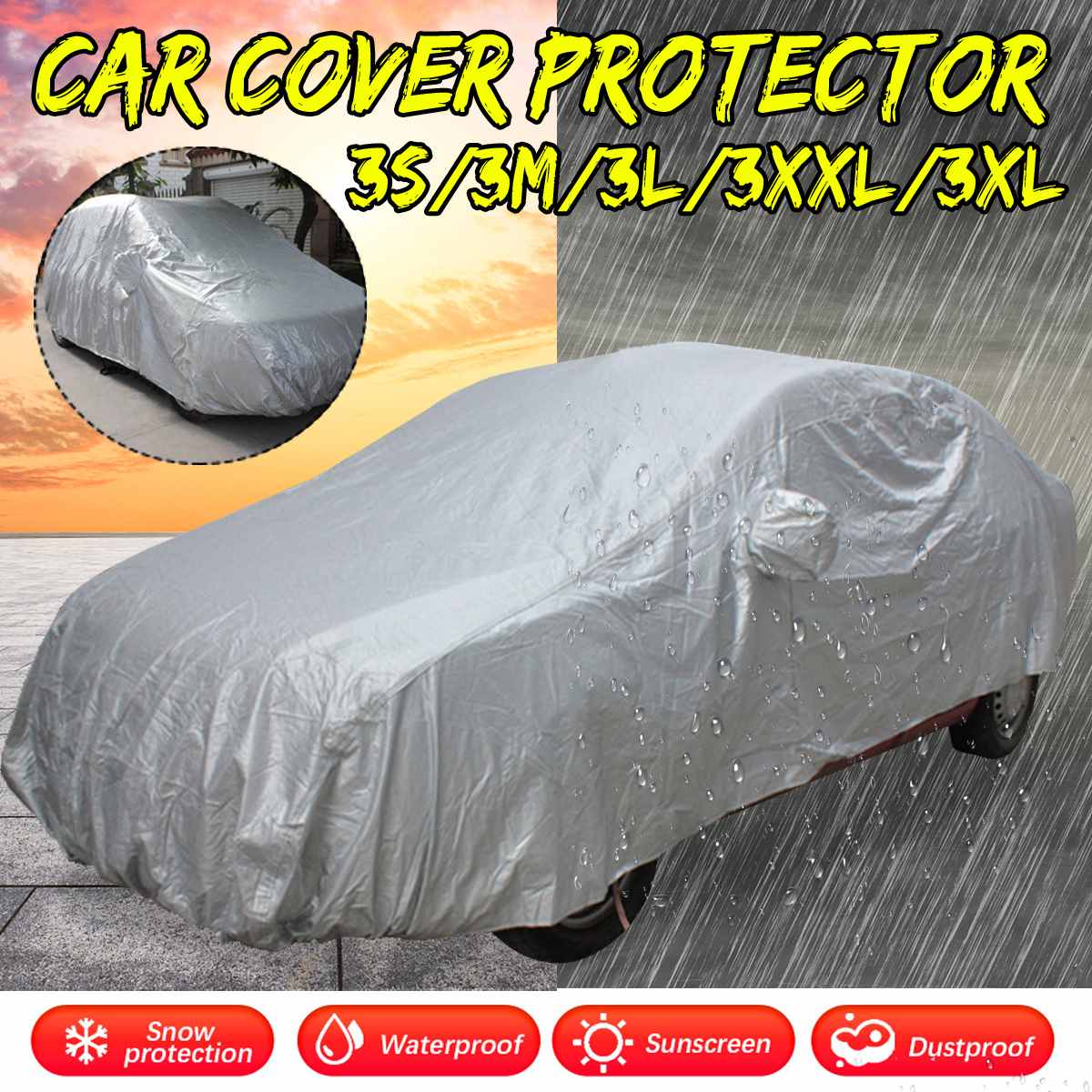 S-XXL Universal Car Covers Size Indoor Outdoor Full Cover Opvouwbare Waterdichte Zon Uv Sneeuw Dust Slip Bescherming Cover