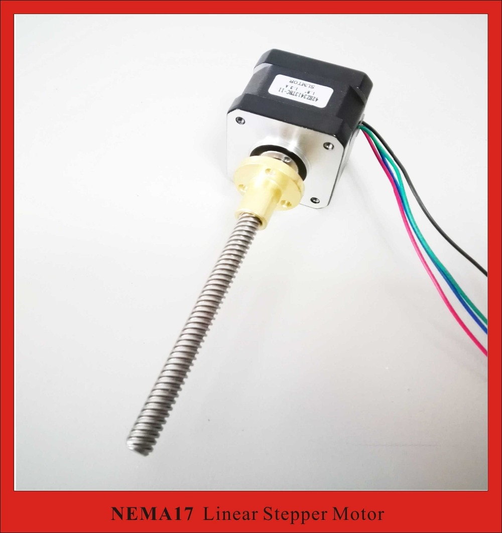 4-lead NEMA 17 Linear Stepper Motor T8 Lead Screw 2 Pitch 110mm Lead Screw Nema17 34mm Body