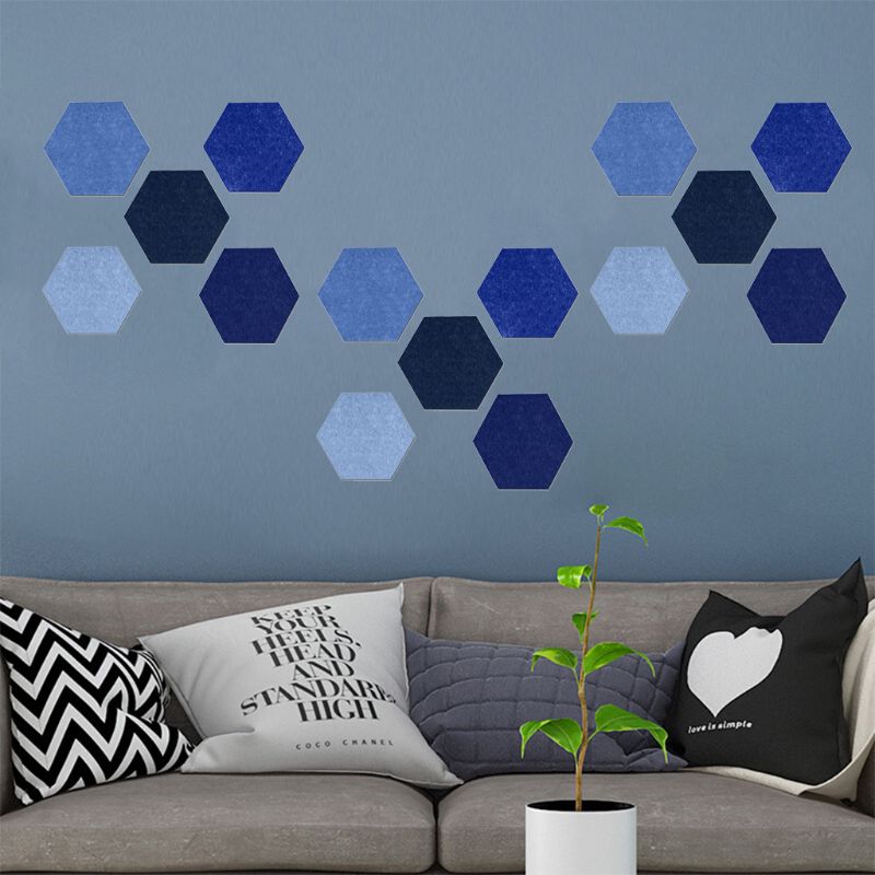 5Pcs Hexagon Vilt Pin Board Zelfklevende Bulletin Memo Foto Kurk Boards Kleurrijke Foam Muur Decoratieve Tegels